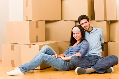 Efficient van navigating busy London streets for furniture transport