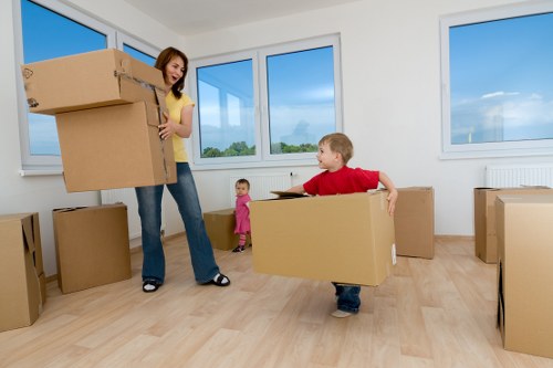 Satisfied customers receiving their furniture at the new London location